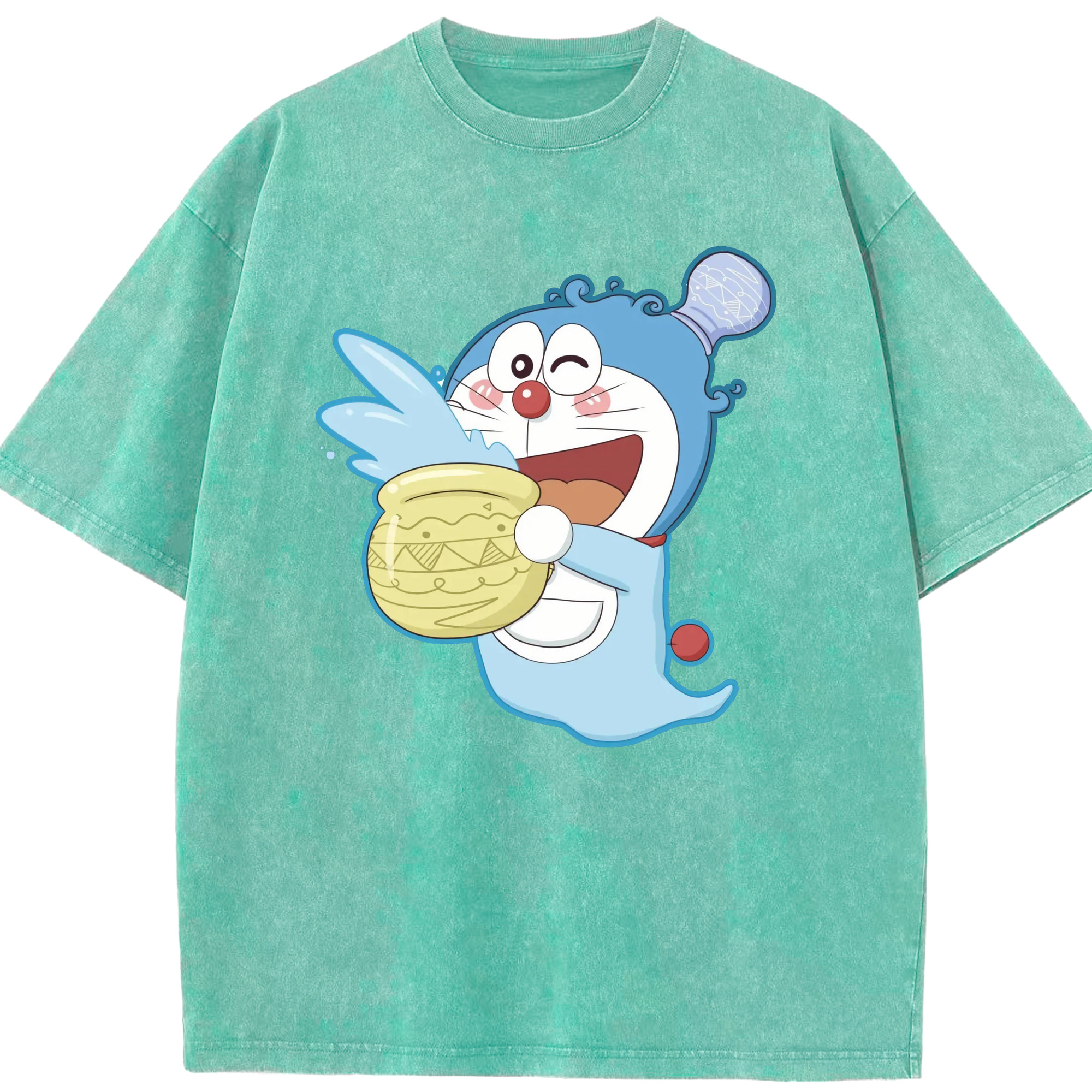 （画像用） ドラえもん Doraemon 綿100% ヴィンテージ風 半袖Tシャツ（フロントプリント）